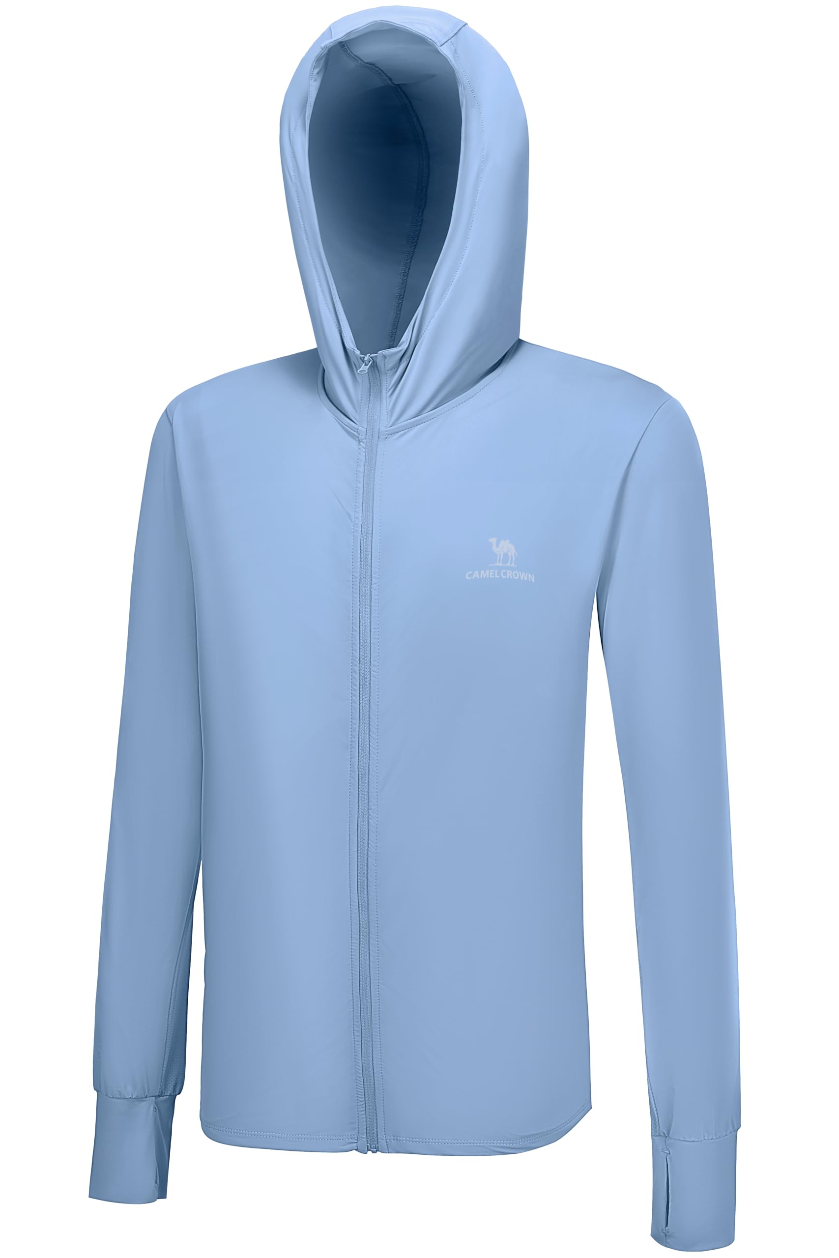CAMEL CROWN Men's UPF 50+ Sun Protection Jacket Full Zip Long Sleeve Light Cooling Hoodie Hiking Fishing UV Shirts Pockets