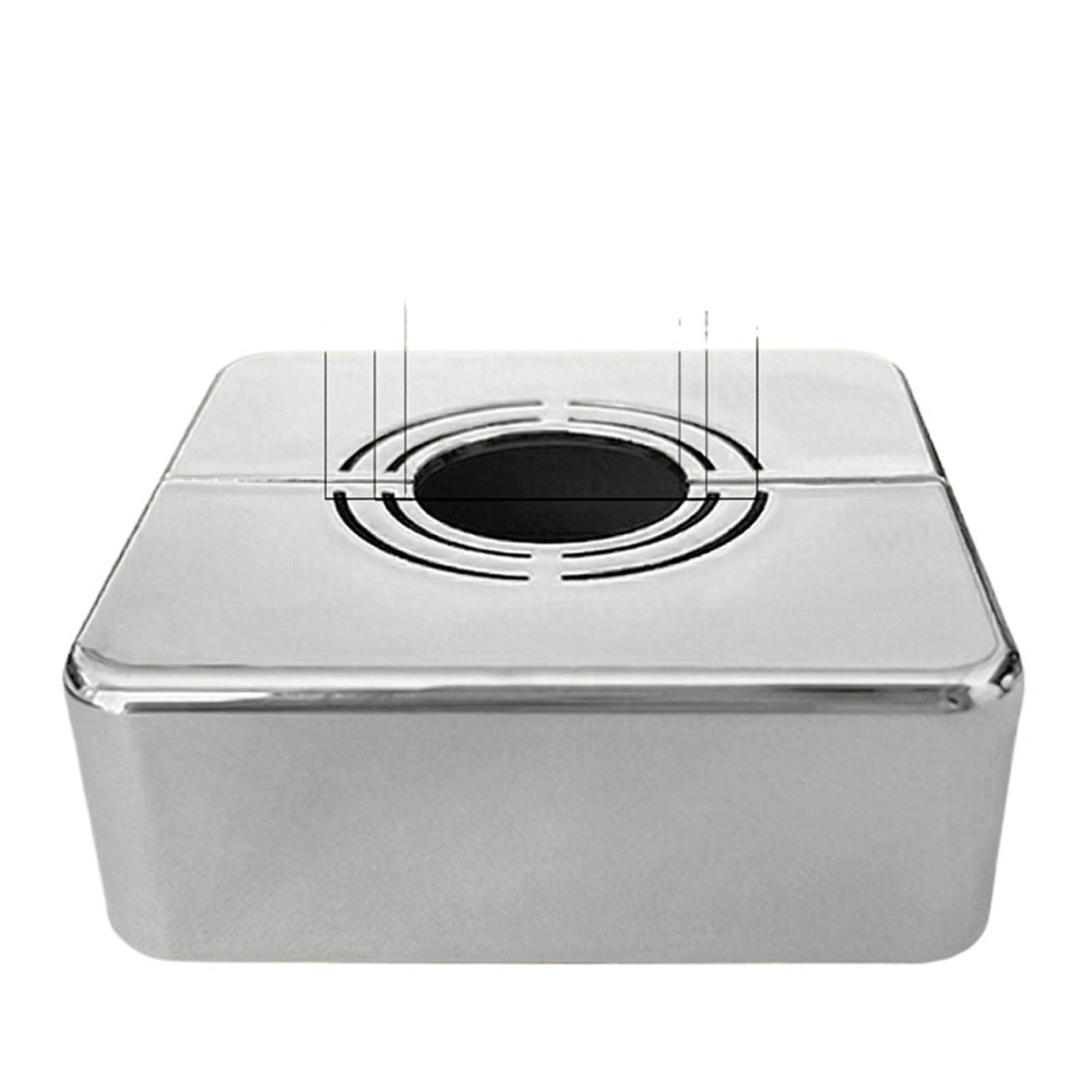 Dasjkdi Silver 20Mm 6Pcs Square Thickened Faucet Pipe Hole Decorative Cover Adjustable Split Wall Flange For Wall Holes(Silver 20Mm)