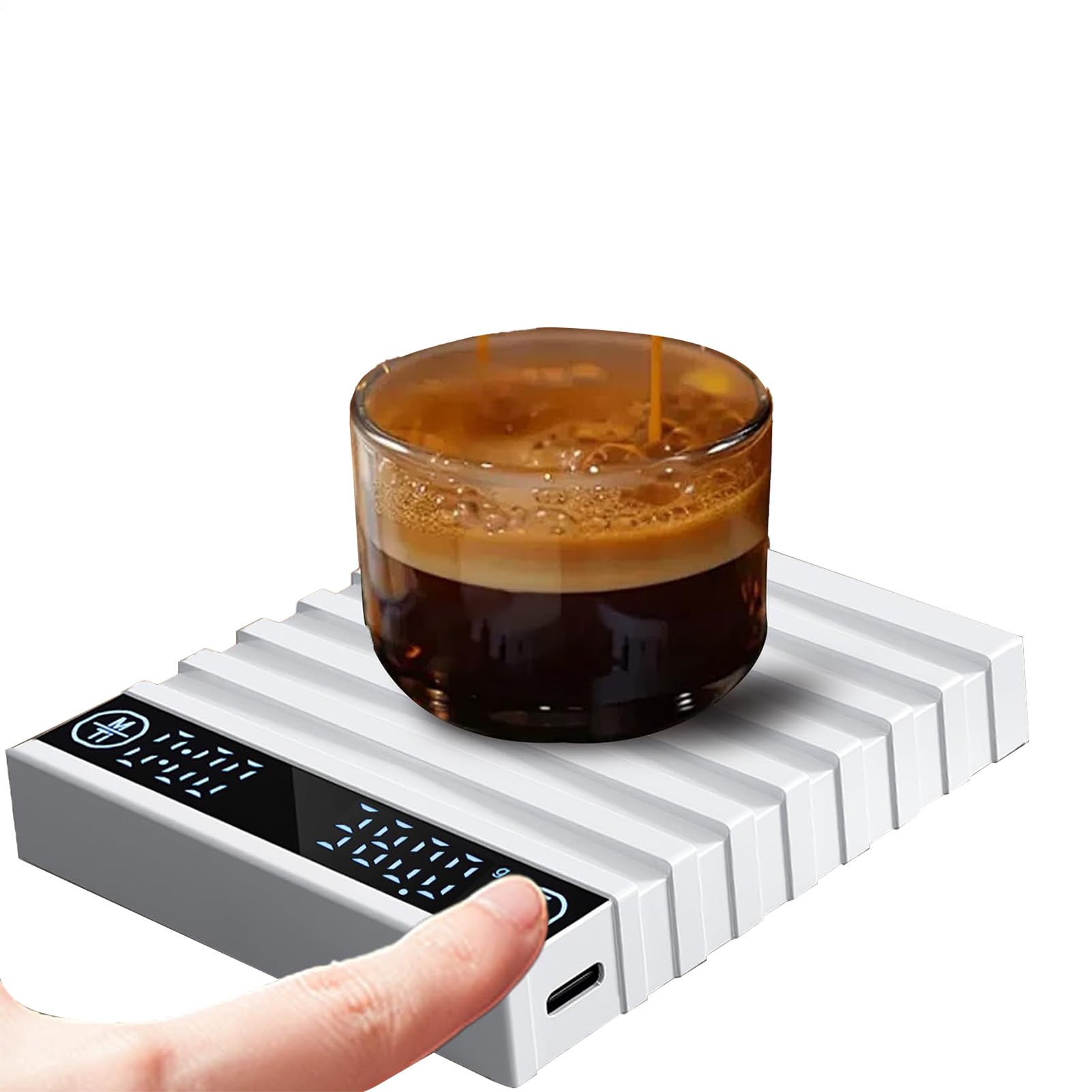 Coffee Scale with Timer | with Timer Rechargeable Measuring Tool,LED Display Portable Digital Scale,for Food Powder Baking Cooking Brewing Camping Bar Home Office Travel