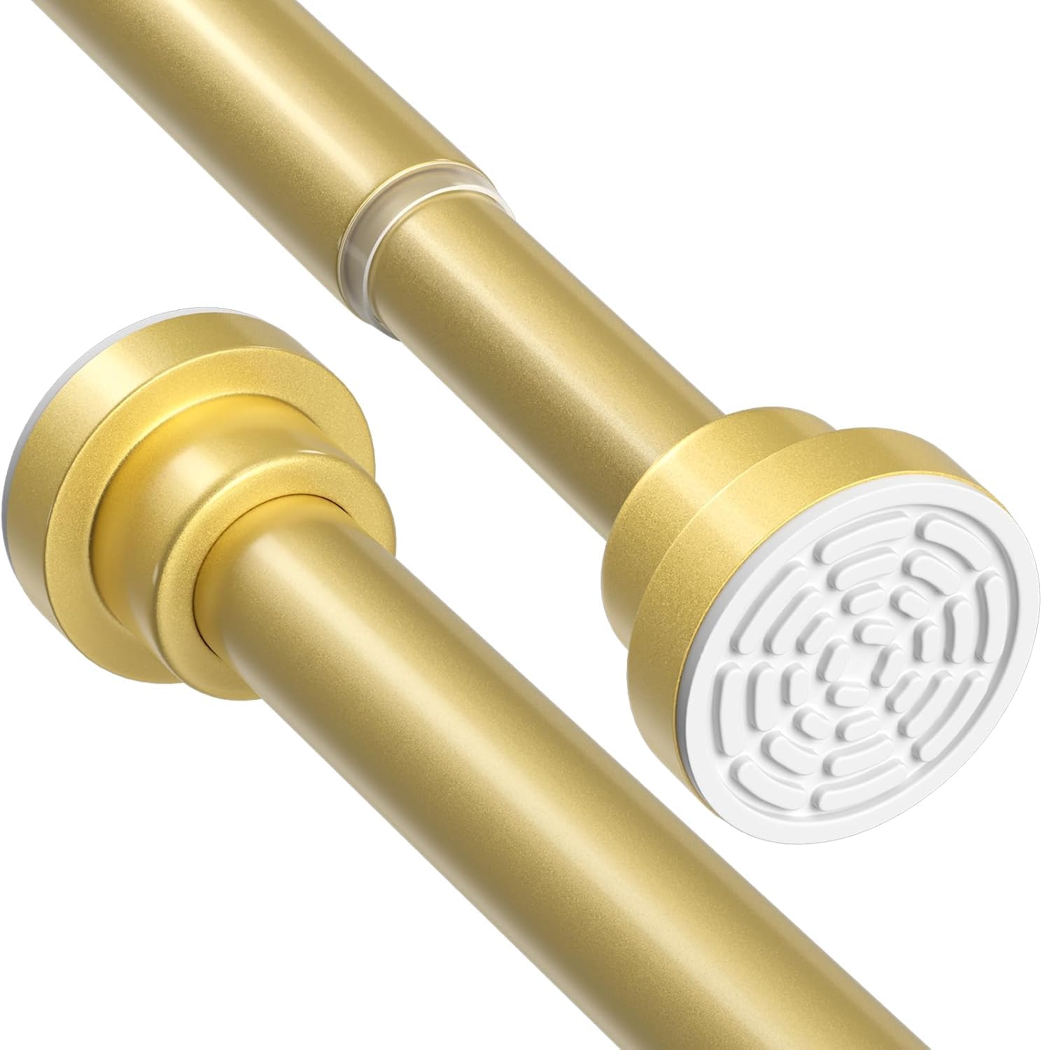 JIALTO Adjustable Bathroom Shower Curtain Rod 115 To 215 Cm Extendable Shower Tension Rod | Without Drill for Wall Anti-Skid Spring Pull Door | Telescopic Shower Curtain Stand (GOLD - 1 Pcs)-image-46