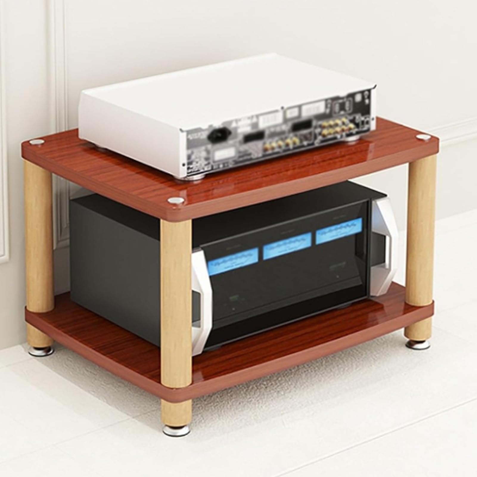 Estante de audio HiFi de 60x46 cm y soporte multimedia para gabinete AV de estudio