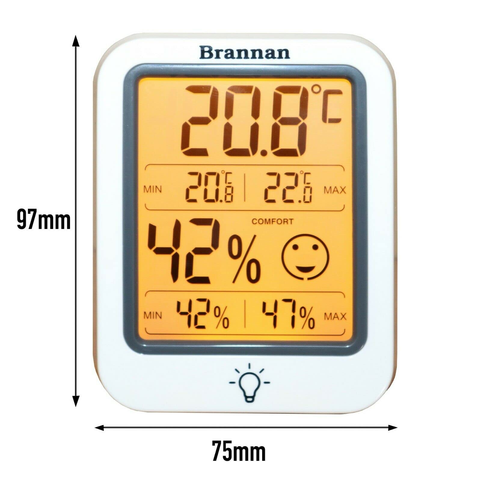 Cyfrowy termometr do wnętrz z dokładnym higrometrem temperatury otoczenia, maks. min nagrywania, podświetlany wyświetlacz LCD, do domu, biura, pokoju dziecięcego, szklarni