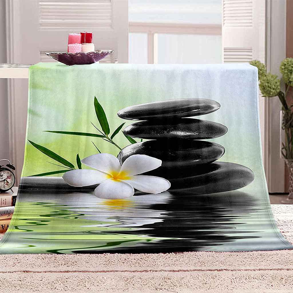 Couverture en flanelle 150x200 cm paysage marin et nuages 3D haut de gamme