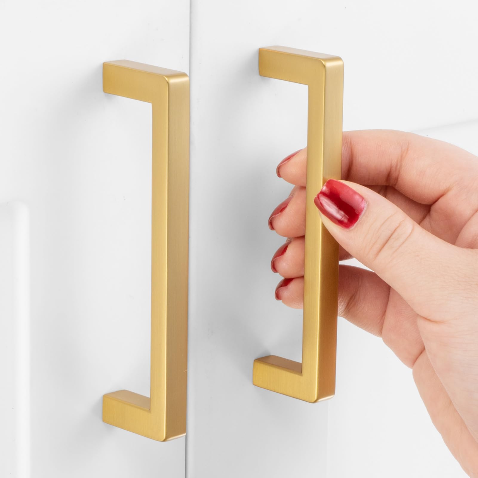 Alzassbg 10 Pack Brushed Brass Cabinet Pulls, 7-1/2 Inch(192mm) Hole - View #13