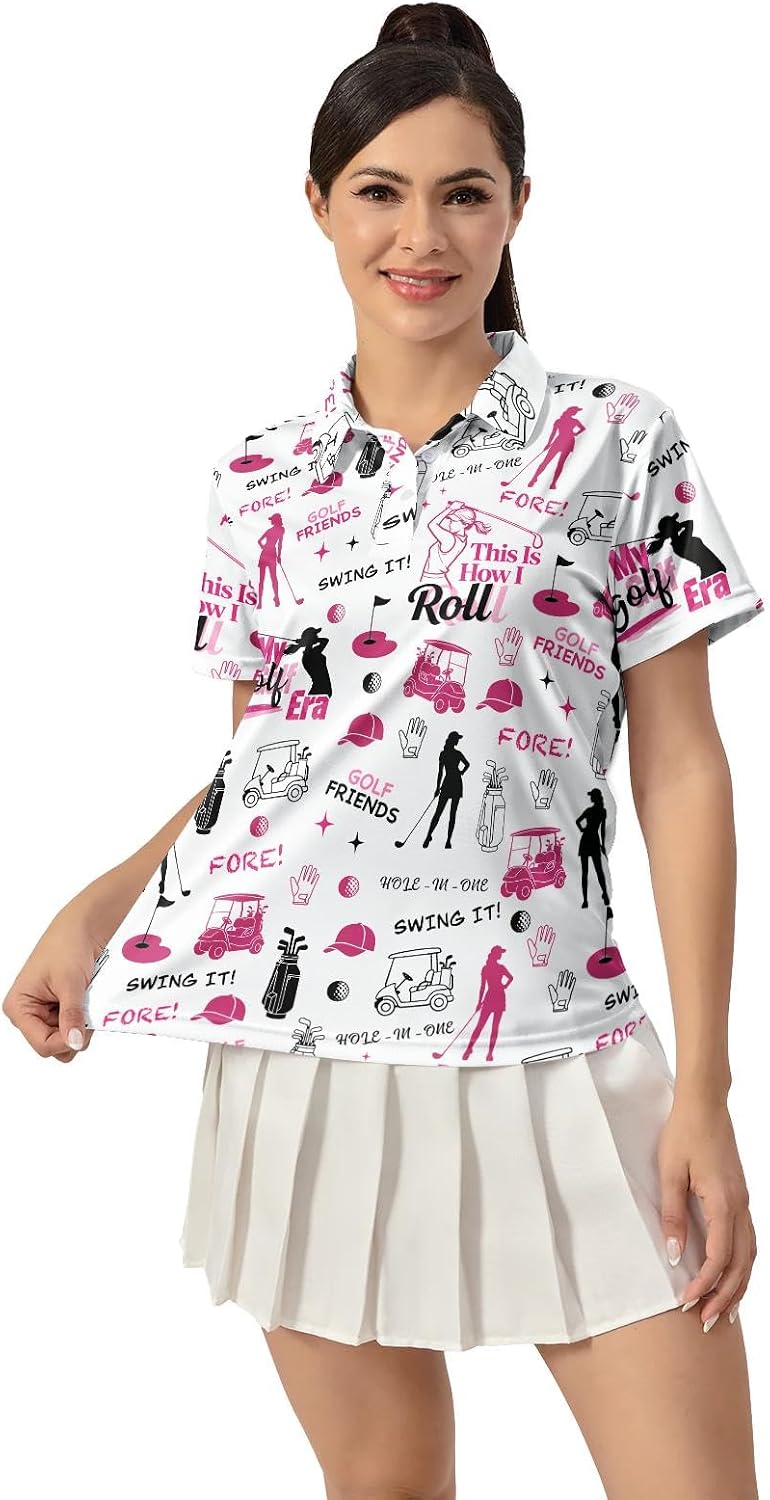 Womens Golf Polo Shirt Funny Golf Shirt for Women