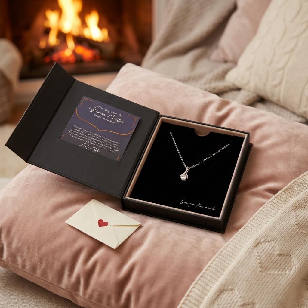 Love You This Much Promise 14k White Gold Necklace | Romantic Birthday Gift | Promise Necklace | Best for Girlfriend