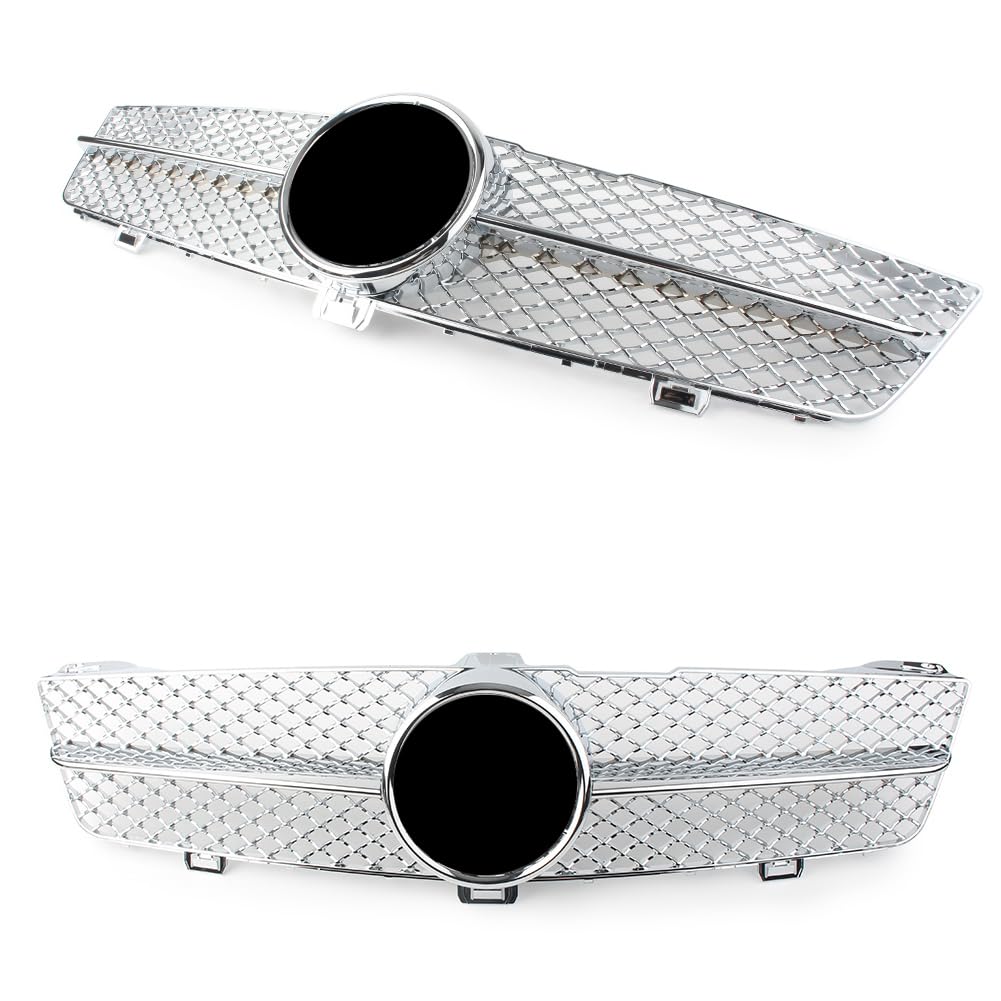 SIKUAI Parrilla delantera superior parachoques ABS cromado para W219 CLS-Class 2008-2011 Coche