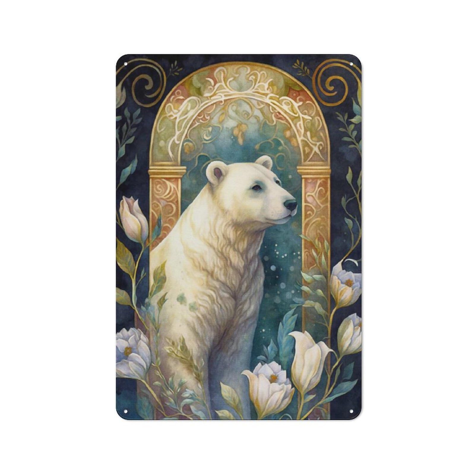 Junmoney The Polar Bear Vintage Tin Sign 30X20cm With For Studio Or Craft Room, For Garage, Workshop And Man Cave Decoration