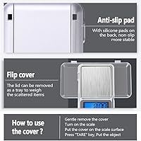 Vista 5 de Báscula digital de bolsillo, capacidad de 17.64 oz, balanza de alta precisión de 0.00 oz, báscula de recarga de mini gramos electrónicos, báscula