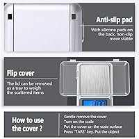 Vista 4 de Báscula digital de bolsillo, capacidad de 17.64 oz, equilibrio de alta precisión de 0.00 oz, mini báscula electrónica de recarga de gramos, báscula