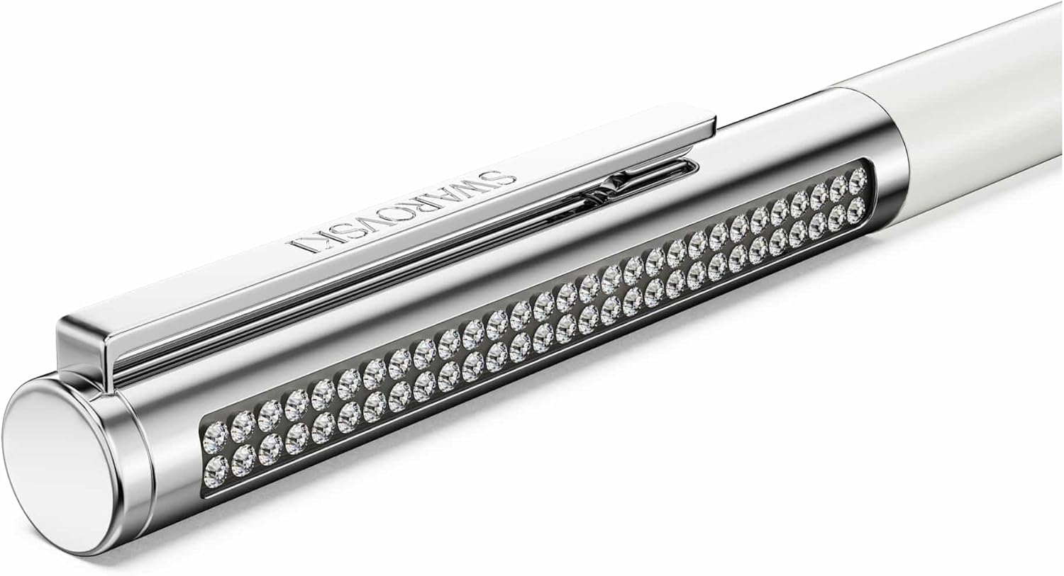 Swarovski Matrix Tennis ballpoint pen, White, Chrome plated