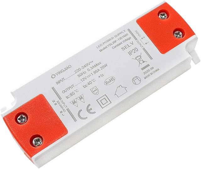 4vwin LED Power Supply Driver Transformer Constant Volatge for 12V AC/DC LEDs, LED Strip Lights, GU10, G4, MR16, MR11 Bulbs