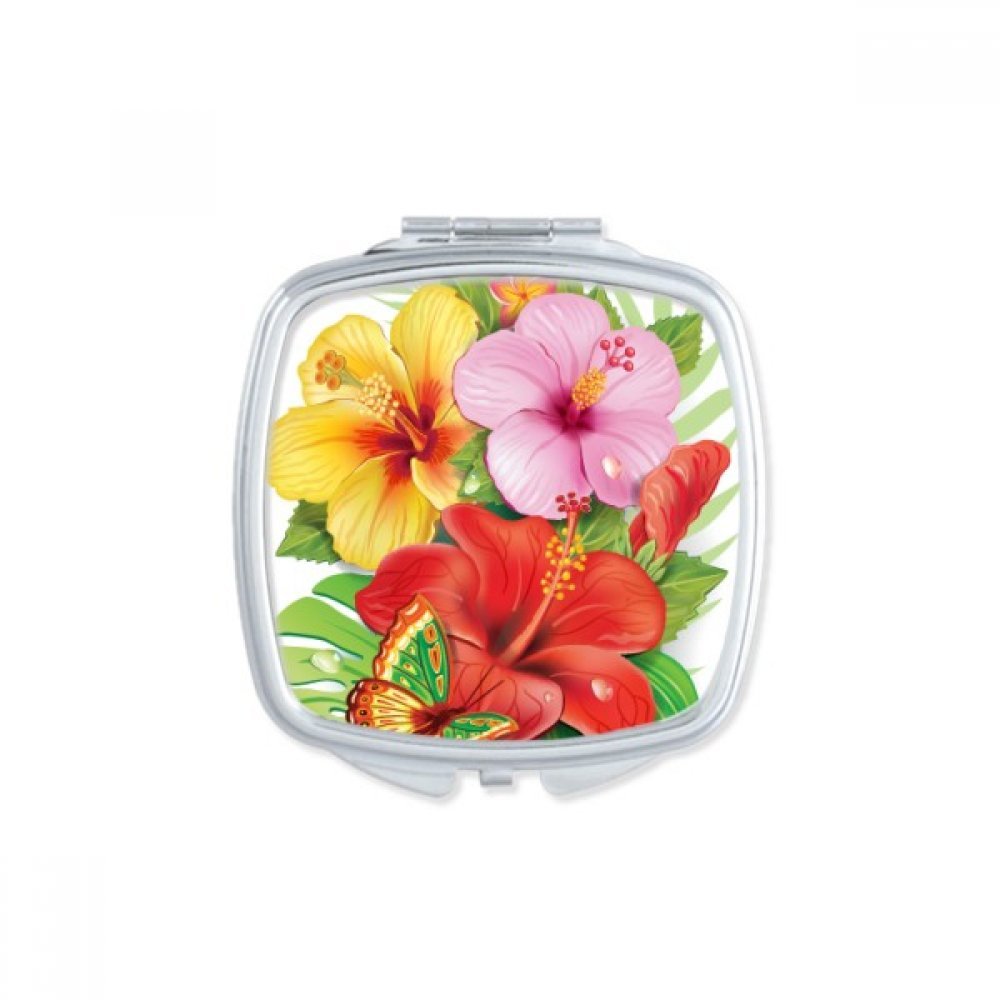 Miroir de poche avec meilleur souhait peinture florale petit cadeau mignon pour femme