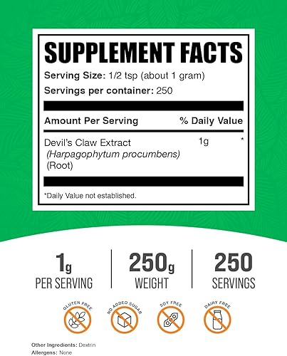 Miniatura 2 de BULKSUPPLEMENTS.COM Polvo de extracto de garra del diablo, suplementos herbarios, procedentes de raíz de garra del diablo, sin gluten, 1000 mg por