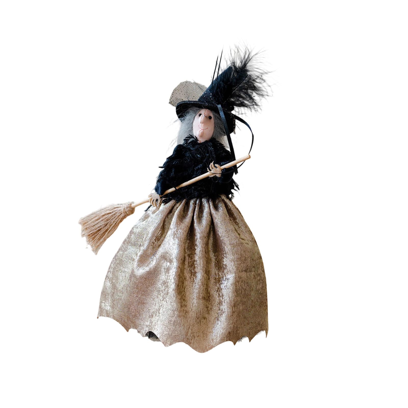 YUGSHNKFC Witch with Broom Collectible Figure Hanging Decoration for Home Wall Tree Door Halloween Party Ornament Halloween Necromancer Hanging Ornament