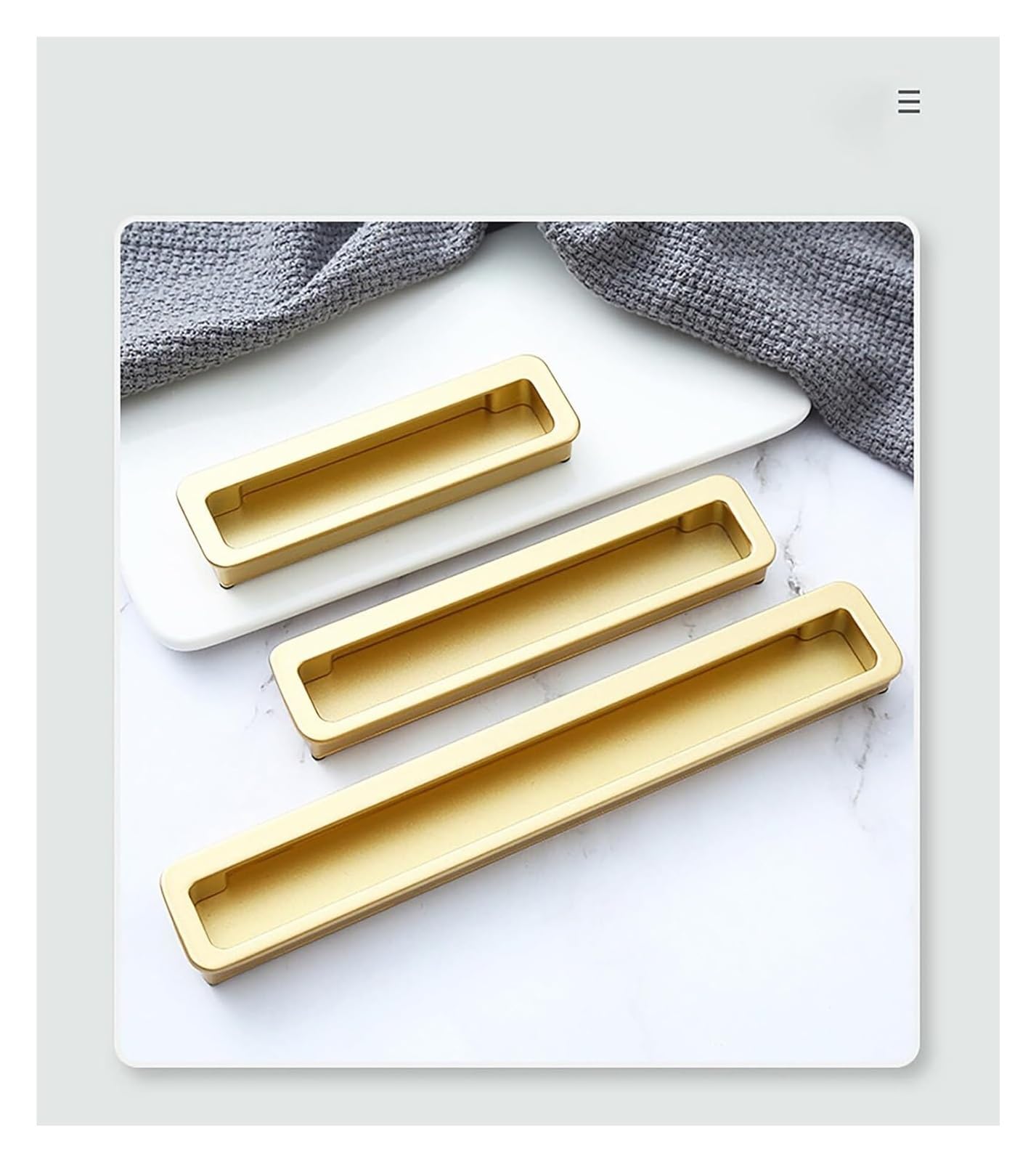 Mbhhu Pearl Gold Hidden Drawer Pulls， 3X Flush Pulls Recessed Finger Pulls,Embedded Handle, With Hidden Concealed Screws For Cabinet Wardrobe Drawer Hidden Door Handles(,128Mm)