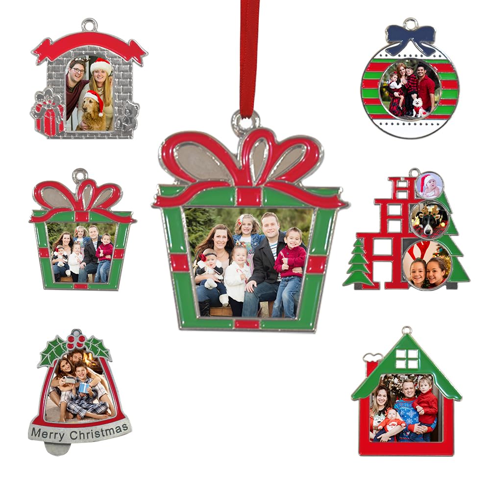Personalised Christmas Bauble, Gift Box Shaped Christmas Photo Ornaments for Your Tree, Xmas Decor Gift for Mom, Dad, Kids & Pets