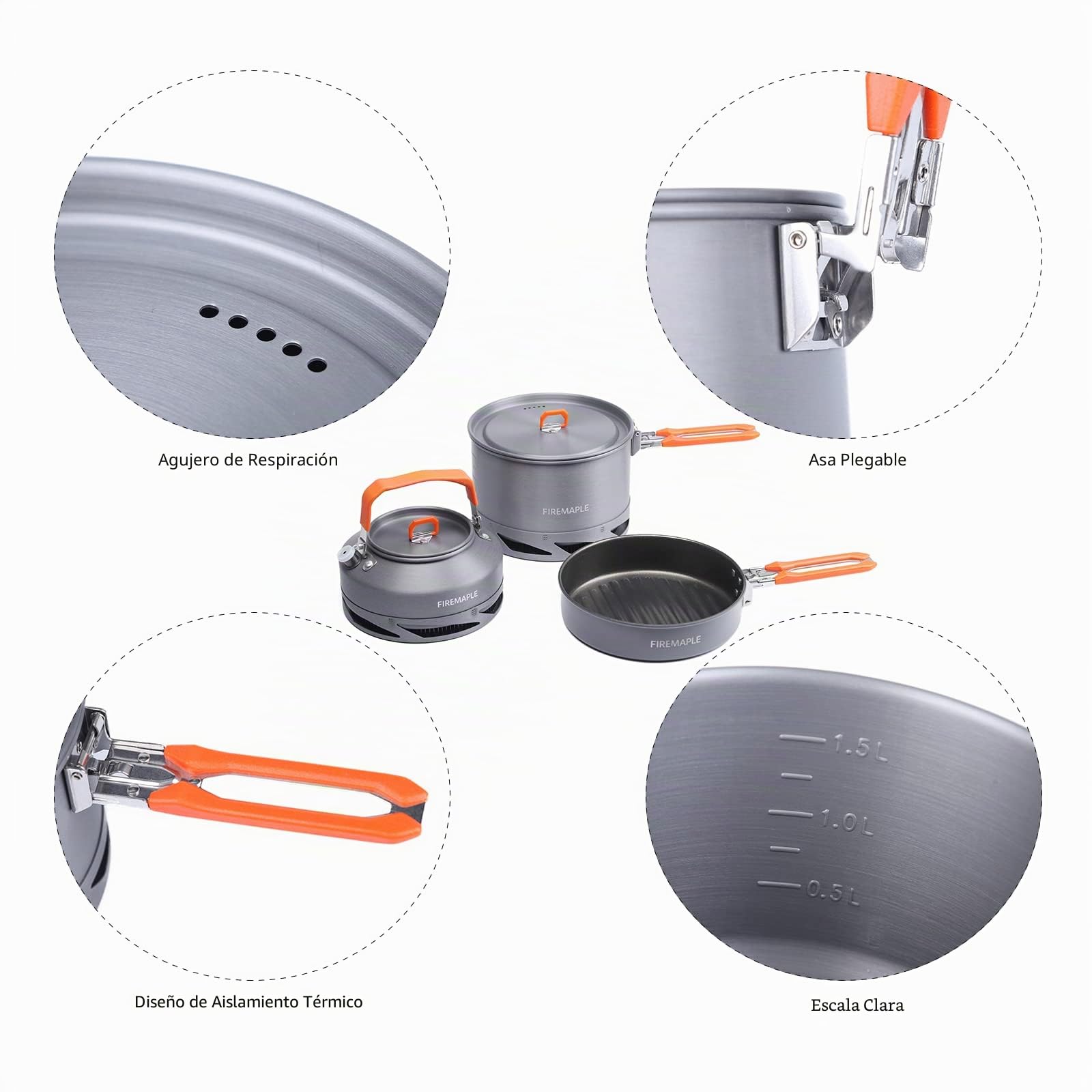 Fire-Maple Feast Series - Juego de utensilios de cocina para camping, juego de cocina al aire libre con olla, hervidor, sartén, cuencos y espátula, construcción premium, kit ideal para mochileros, senderismo, camping en coche y uso de emergencia