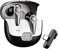 Basike Fone de Ouvido Gamer Sem Fio Bluetooth 5.4, Headset 2.4GHz com Baixa Latência 30ms, Mic ENC, Display LED, Receptor Type-C – PS5/4, Switch, PC, Steam Deck e VR – Preto