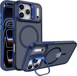 Vanki für iPhone 17 Pro Max/iPhone18 Pro Max Hülle mit Magnetischem, Schutzhülle für Magnetic Kompatible für iPhone 17 Pro Max Handyhülle mit Kamera-ständer & Kameraschutz mit TPU Rahmen(Blau)