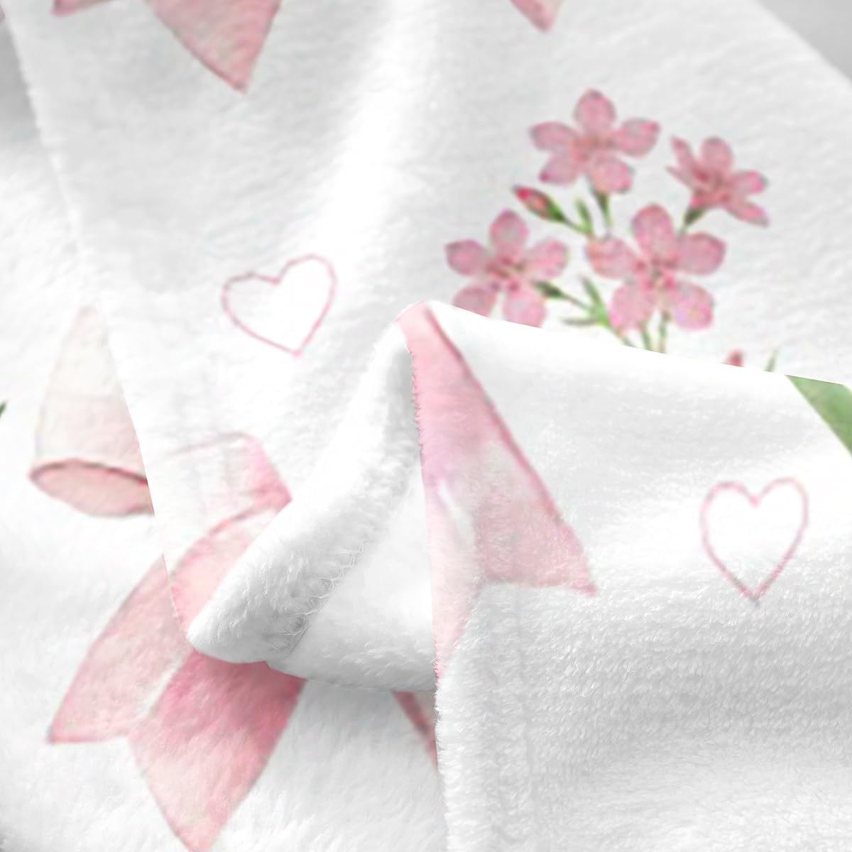 jejeloiu Watercolor Pink Bow Plush Throw Blanket, for Kids Boys Girls Baby 30"x40" Cute Coquette Bow Knot All Season,Bed Blanket Bowknot Flannel Girly for Sofa Couch Floral Bedroom Decor