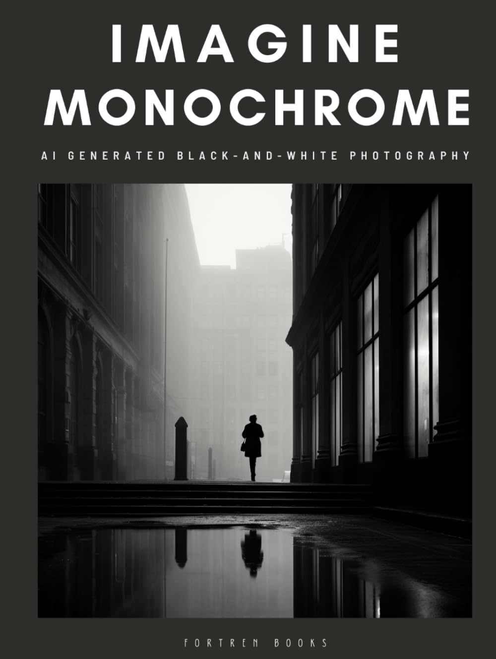 Photographie noir et blanc IA : poster design minimaliste pour decoration salon monochrome