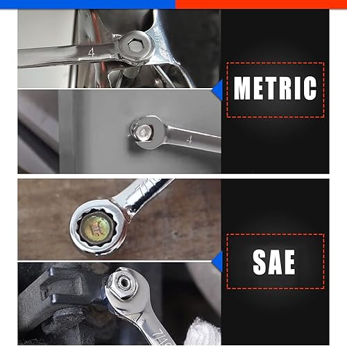 Miniatura 3 de Juego de llaves pequeñas métricas y SAE 20 piezas de mini llaves de extremo abierto con llaveros, métricas de 0.157-0.433 in y SAE de 5/32 a 7/16