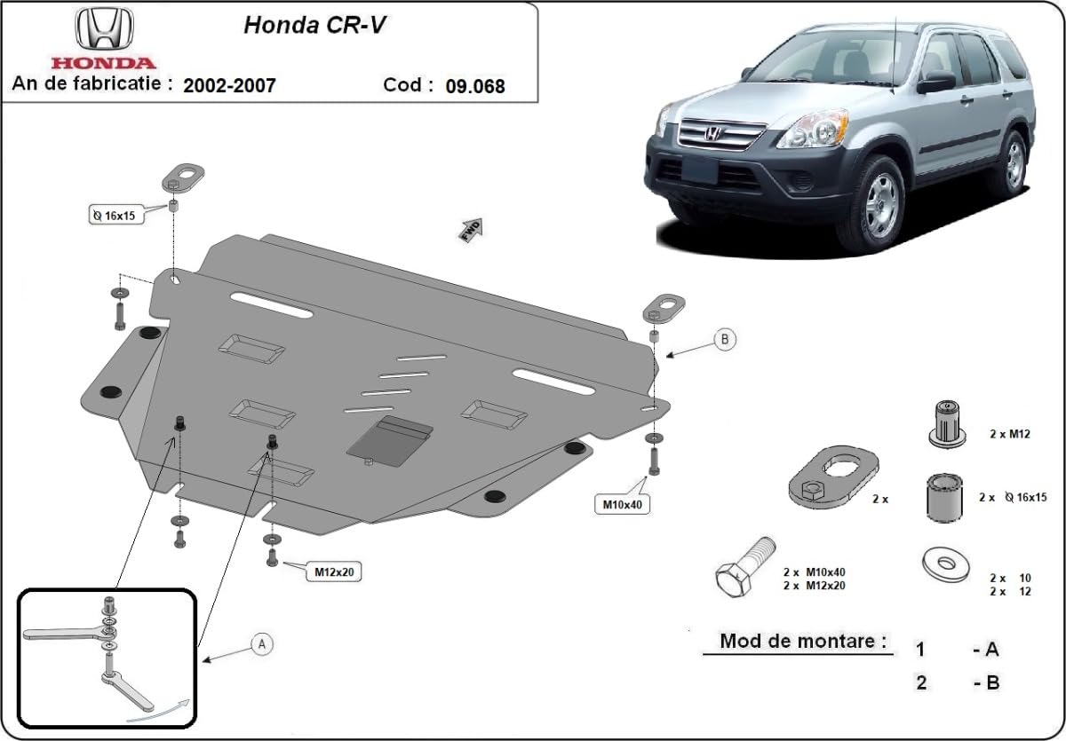 Stalowe zabezpieczenie silnika Honda CR-V 2002-2007 Scut Protection