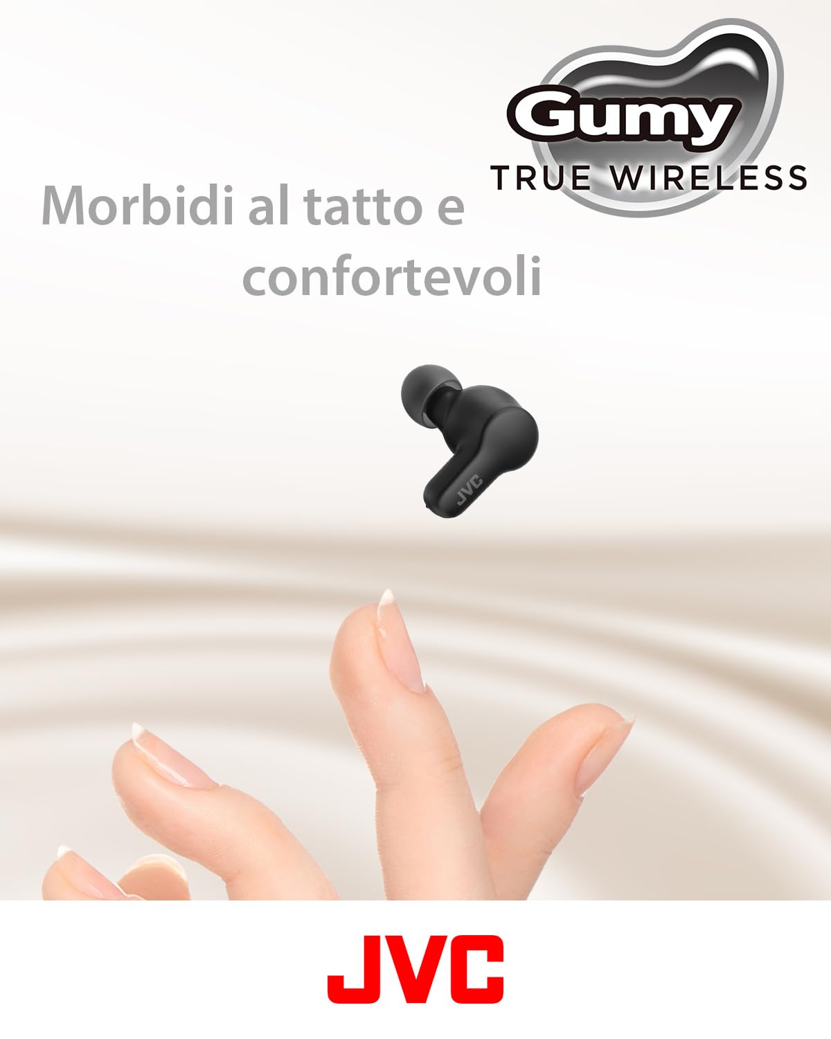 JVC, Cuffie Bluetooth True Wireless HA-Z77T, Bluetooth 5.3, Resistenti agli Schizzi, Design Ergonomico, Cuffie Wireless con Batteria Fino a 24 ore, Ricarica Rapida, 3 Sound Mode Disponibili, Black