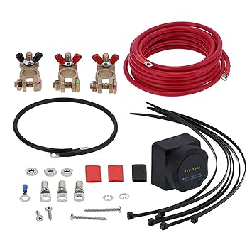 Automatic Induction Dual Battery Isolator Kit, 12V 140A Waterproof Nylon Voltage Relay for Off Road for Marine Car