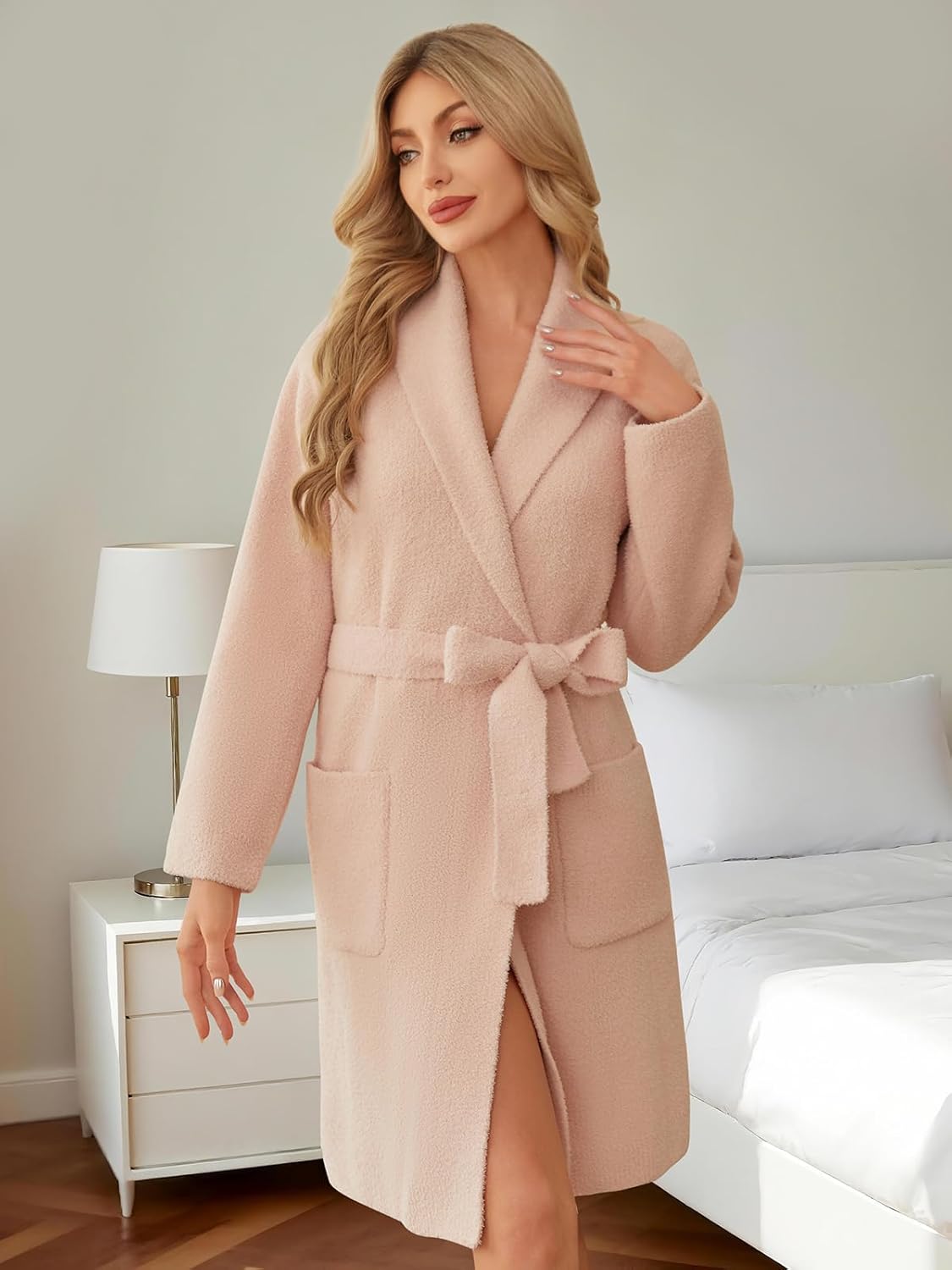 Snuggle Sac Ultra Soft Robes for Women with Pockets, Leopard Spa Robe Loungewear Towel Cozy Fluffy Bathrobe Gifts for Women - Image 2