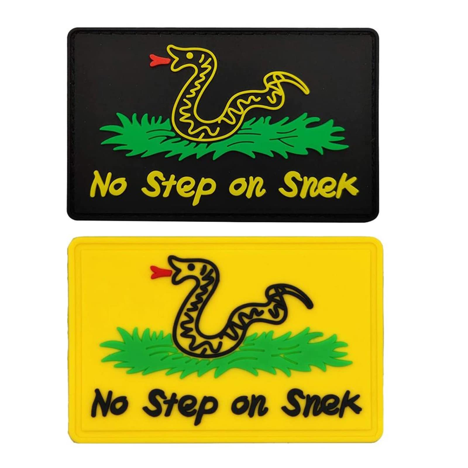 Military Morale Patches, No Step On Snek PVC Badges Tactical Emblem Hook and Loop Appliques for Jacket Clothing Handbag Shoes Caps, 2 Pieces
