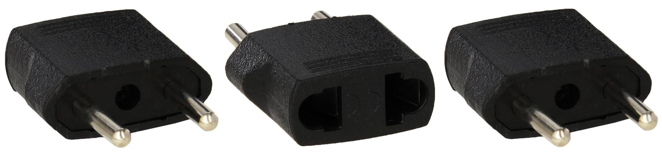 Ckitze Turkey, Italy, Iceland Travel USA to Europe Power Plug Adapter - 3 Pack - Flat to Round - American to European Outlet - for Mobile Cell Phone,