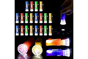 PROLOSO Mini Toy Flashlights with Lanyard LED Pocket Flashlight Toy Set Kids Party Favors