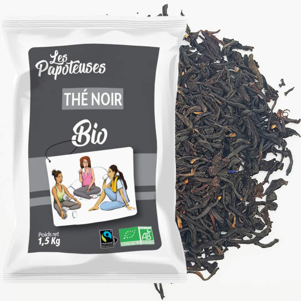 LES PAPOTEUSES | Thé Noir bio en feuilles entières| 1,5 kg | Thé Noir de Chine en vrac | Certifié biologique & Commerce équitable