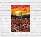 AVARDAN ART Japanische Ukiyo-e Art Periode City Skyline 