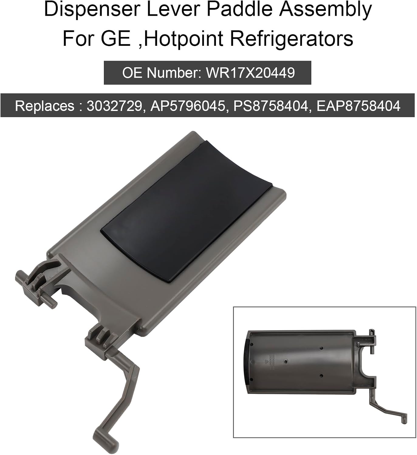 MAD HORNETS WR17X20449 Dispenser Lever Paddle Assembly For GE Hotpoint Refrigerators
