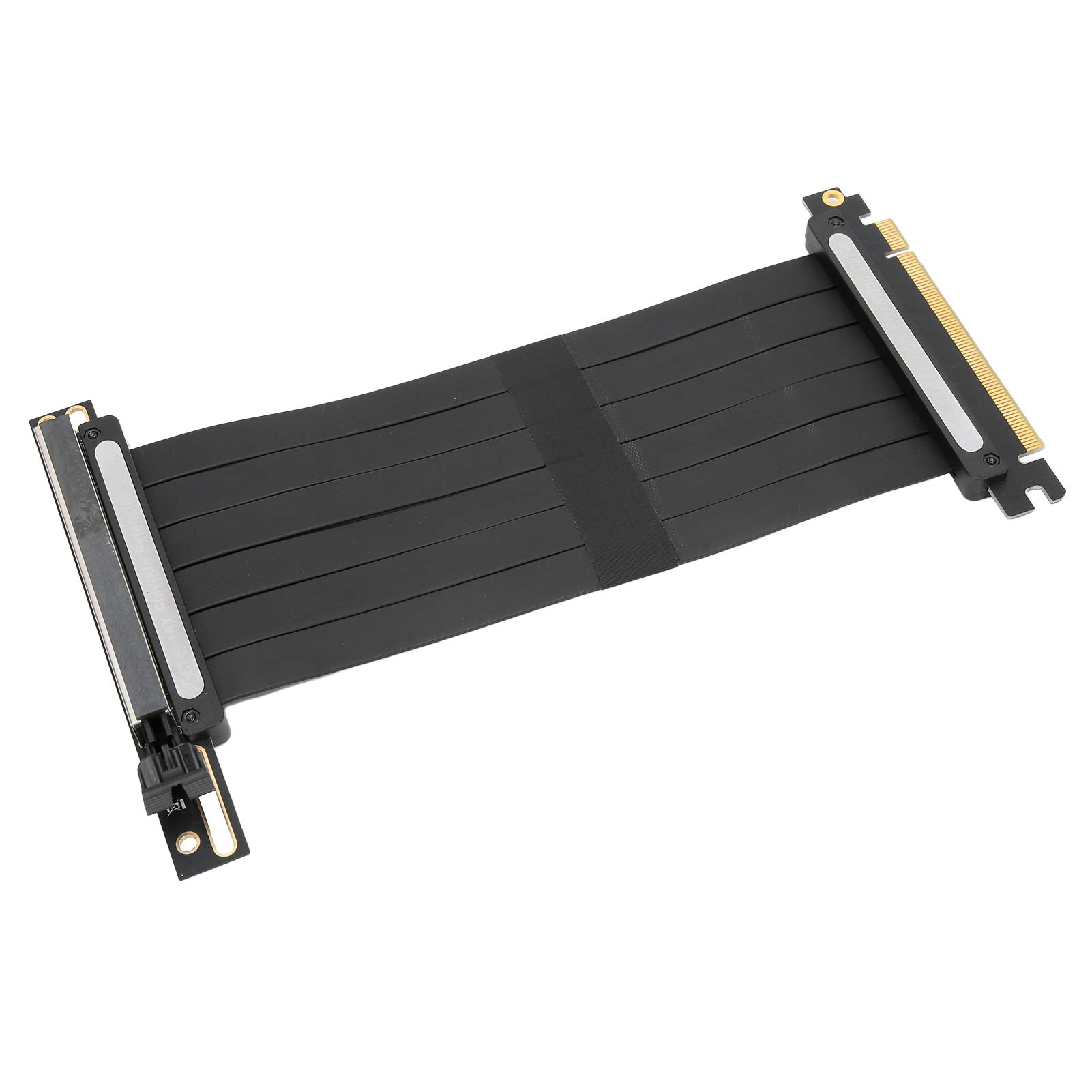aqxreight Câble PCIE 16X avec LED Rallonge PCI Express Riser Extender Pièces d'ordinateur 128Gbp/s Offre 3 Matériaux de Protection Doré, Atténuation Durable et PCI?E ?E