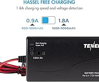 Vista 5 de Tenergy Paquete de 2 baterías NiMH planas de 7.2 V 3000 mAh con cargador inteligente para coches RC, aviones RC