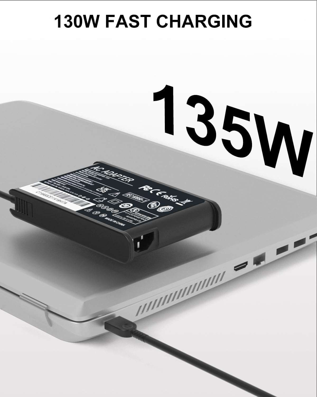 Cargador USB C 135W Compatible con Lenovo ThinkPad P16s P14S Z16 P16 P15S | para Lenovo T14 E15 L14 Yoga/Slim Pro 9 7 6 7i 9i Book 9 ThinkBook 13x 14 14p 16 Plus G5 G6 G7 IdeaPad Slim Pro 5 7 9