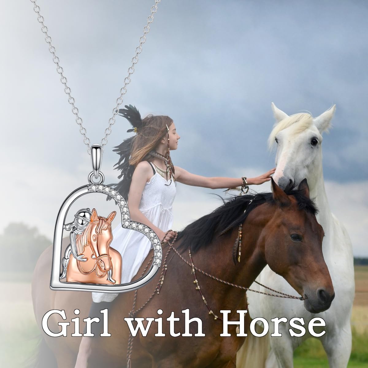 GULICX Horse Gifts for Teen Girl Women, Girl with Horse Necklace Heart Pendant Jewelry Gifts for Horse Lover Daughter Granddaughter Niece - Image 7