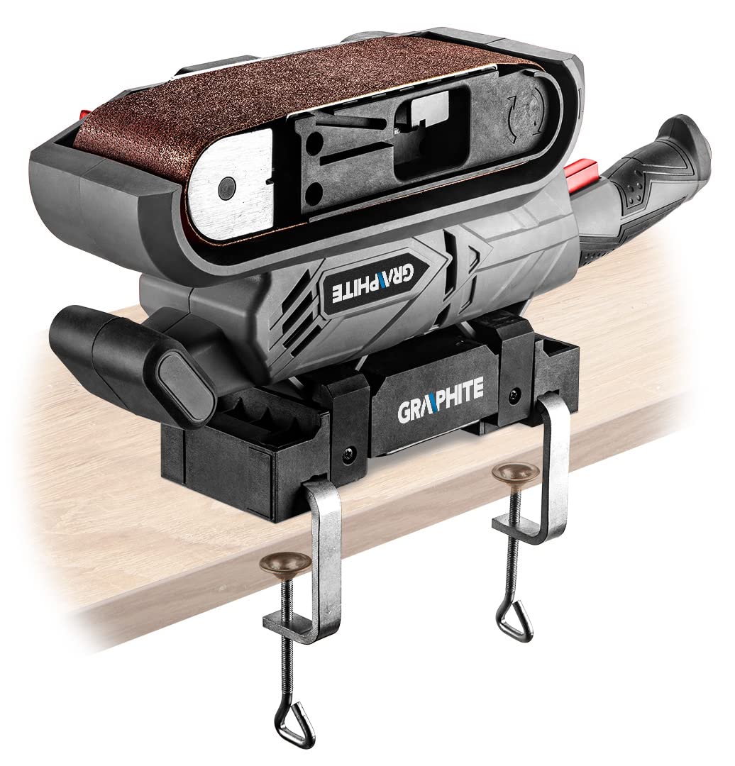 GRAPHITE Bandschleifer 800W - 75x457mm Mit Zusatzgriff & Staubbeutel Für Holz & Metall