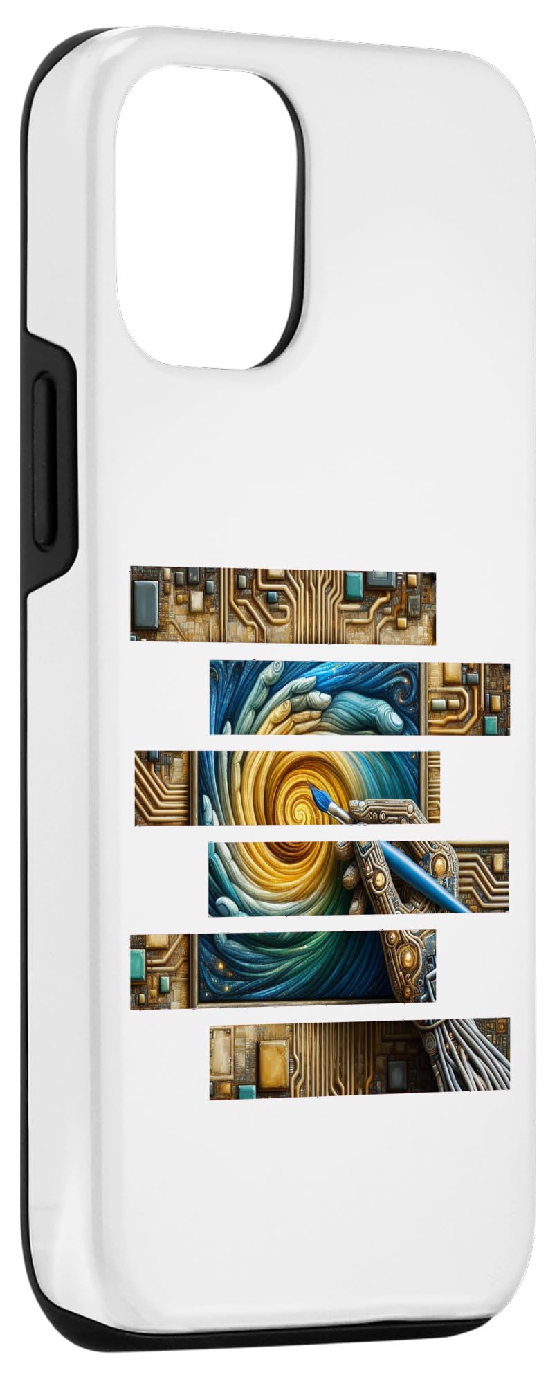 iPhone 15 AI Artistry: Robotic Hand Painting Processor Spiral Case - Image 3