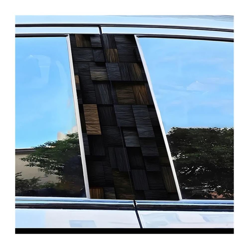 Body Parts 2pcs Car Door Post Decals Wood Grain Pattern Scratch Resistant Film