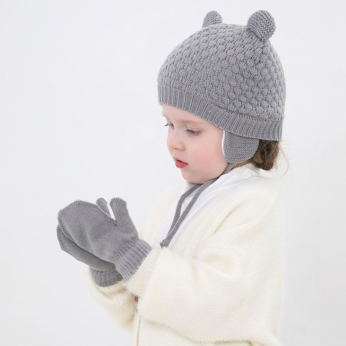 Holibanna Gorro Para Guantes De Invierno Tapa Gorro De Seda Para Dormir Guantes De Punto Para Bebe Guantes De Boxeo Guantes De Los Hombres Pequeños Lana Acrílica Grey