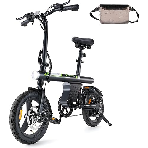 isinwheel Electric Bike for Adult 500W Motor, 20 mph Folding Ebike, 14"/16"/20" Adult Electric Bicycles with Smart Uphill, 280.8Wh/374.4Wh Battery, Mini E Bikes for Adults and Teens