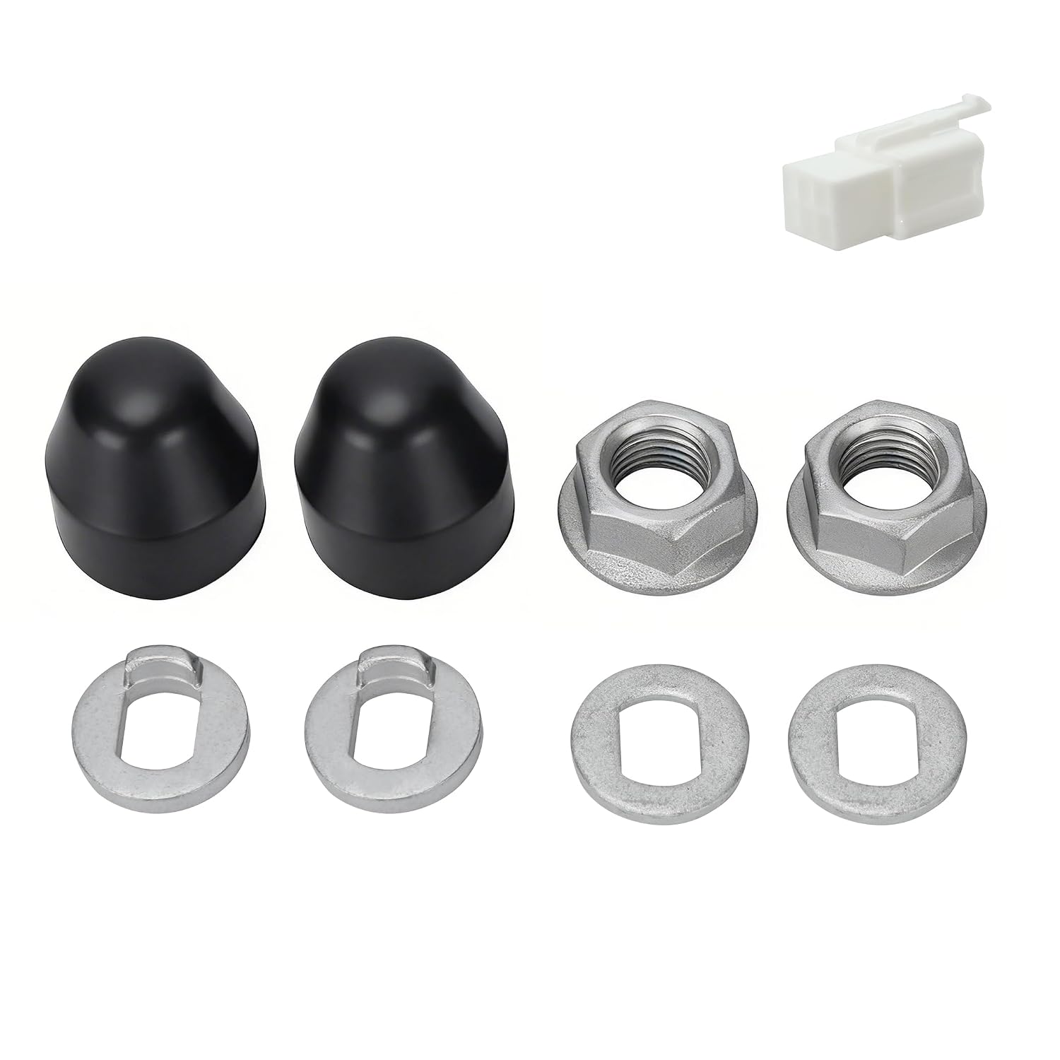 M14 Hub Motor Nut Kit for E-Bike and Scooter, Heavy-Duty Steel, Anti-Loosening, with Washers and Protective Caps