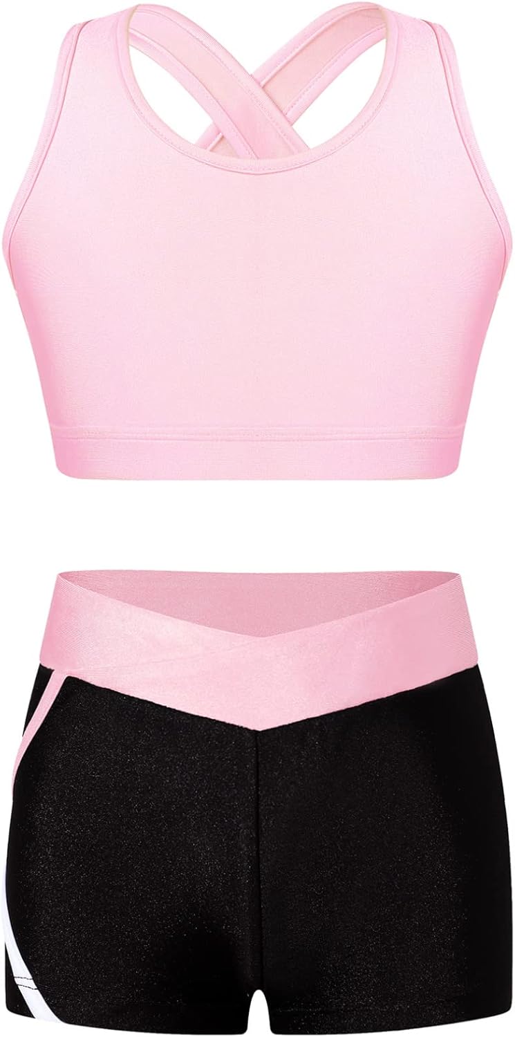 Ranrann Enfant Fille Ensemble Sport Survêtement Fitness Yoga Tenue