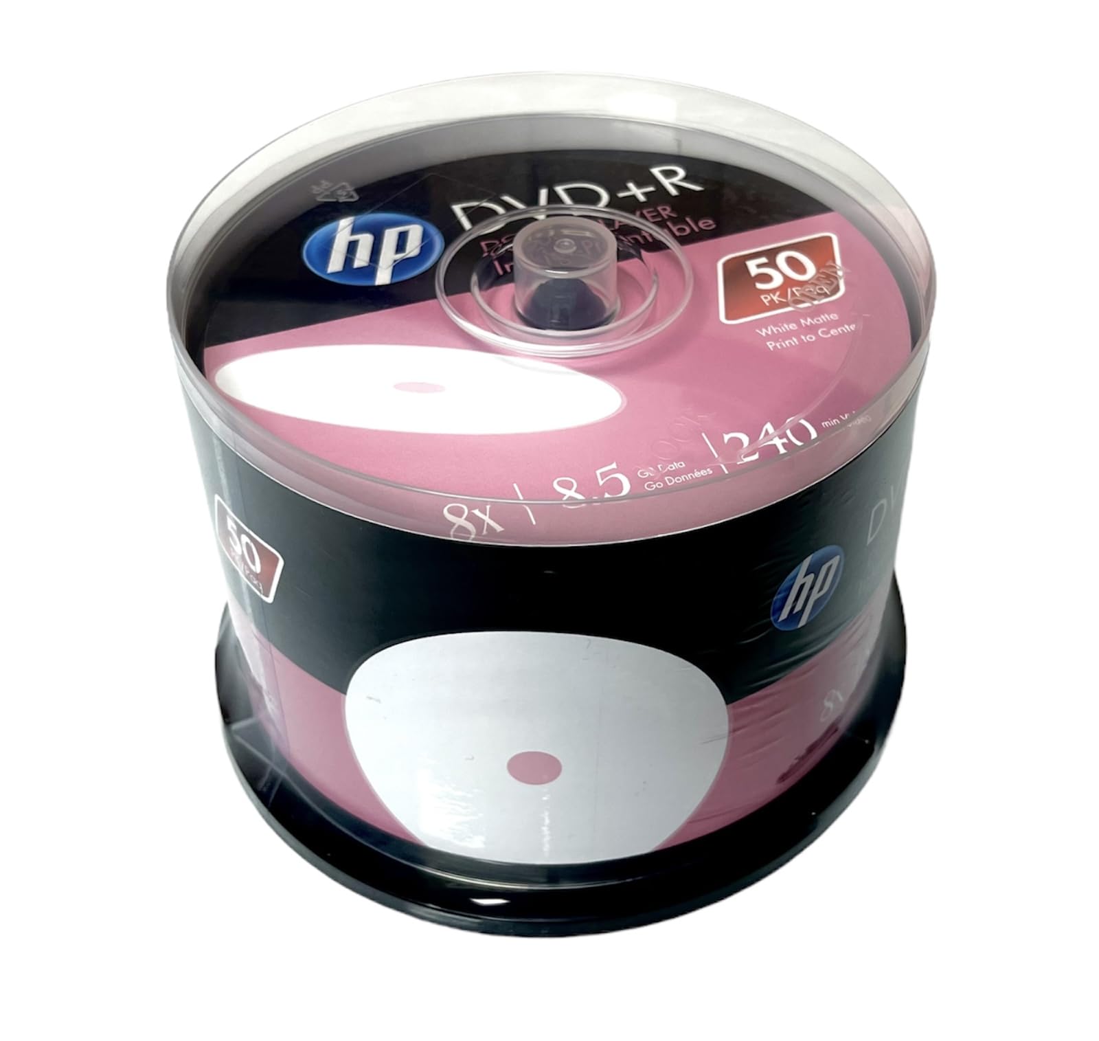 HP Cakebox Lot de 50 DVD+R DL double couche 8 x 8,5 Go Blanc