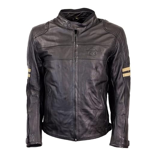 TRY Moto - Chaqueta Moto Hombre - Piel - 3XL - Protección en Hombros y Codos - Camel - De Cuero Genuino - Certificado AA - Con Forro Térmico Extraíble